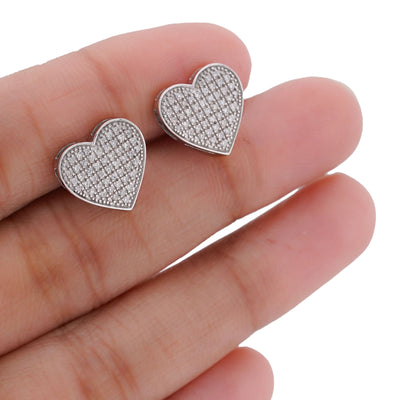 10K White Gold 0.3CT Natural Diamond Heart Shape Women Earrings - Elite Jewelers-Earrings