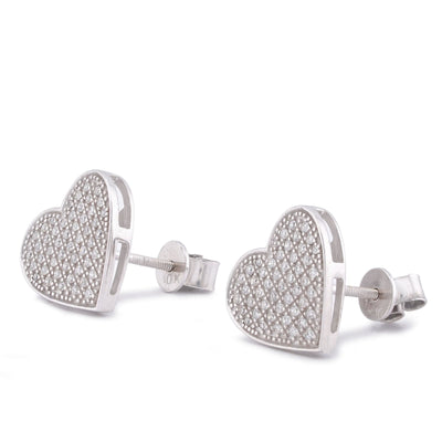 10K White Gold 0.3CT Natural Diamond Heart Shape Women Earrings - Elite Jewelers-Earrings