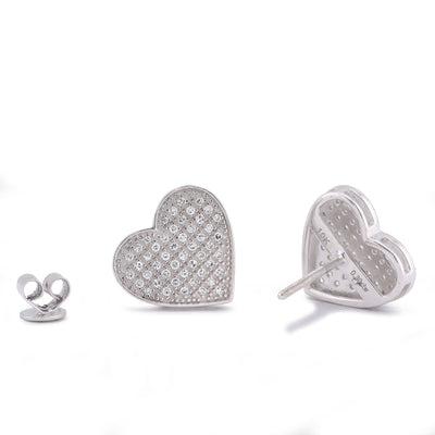10K White Gold 0.3CT Natural Diamond Heart Shape Women Earrings - Elite Jewelers-Earrings