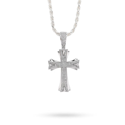 10k White Gold 0.5CT Natural Diamond ICED OUT Cross Pendant 5.7g Spiritual Charm - Elite Jewelers - Charms & Pendants