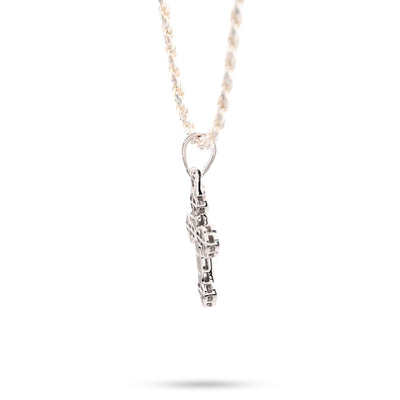 10k White Gold 0.5CTW Natural Diamond ICED Budded Cross Pendant 3.3g Mens Charm - Elite Jewelers - Charms & Pendants