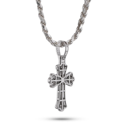 10K White Gold 0.60CT Natural Diamond Budded Cross Pendant - Elite Jewelers-Charms & Pendants