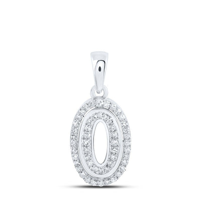 10k White Gold 0.78gms 0.17CTW Natural Diamond Initial "O" Letter Pendant Charm - Elite Jewelers - Charms & Pendants
