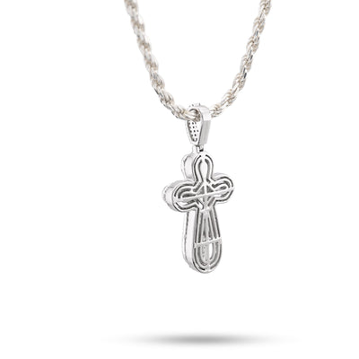 10k White Gold 0.7CTW Pure Round/Baguette Diamond ICED Cross Pendant 4.7gm Charm - Elite Jewelers - Charms & Pendants
