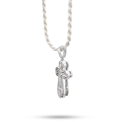 10k White Gold 0.7CTW Pure Round/Baguette Diamond ICED Cross Pendant 4.7gm Charm - Elite Jewelers - Charms & Pendants