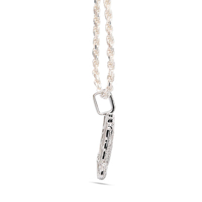 10k White Gold 1 CTW Natural Diamond Religious Praying Hand Pendant 5.3g Charm - Elite Jewelers - Charms & Pendants