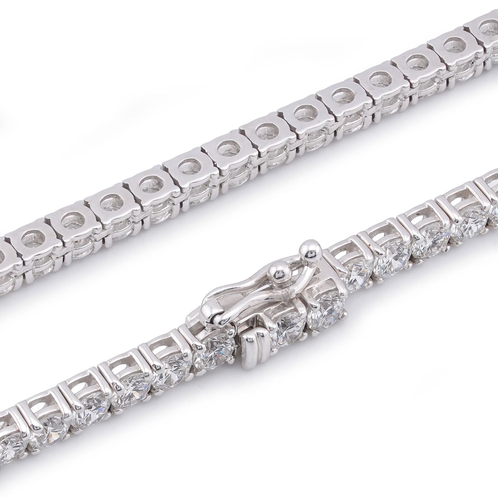 10K White Gold 10 Pointer 20.21CT Tennis Chain Lab Diamond Men Women Necklace 22" - Elite Jewelers-Necklaces