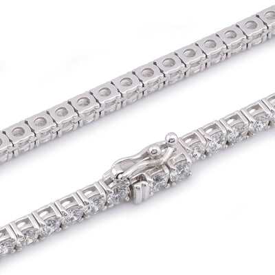 10K White Gold 10 Pointer 20.21CT Tennis Chain Lab Diamond Men Women Necklace 22" - Elite Jewelers-Necklaces