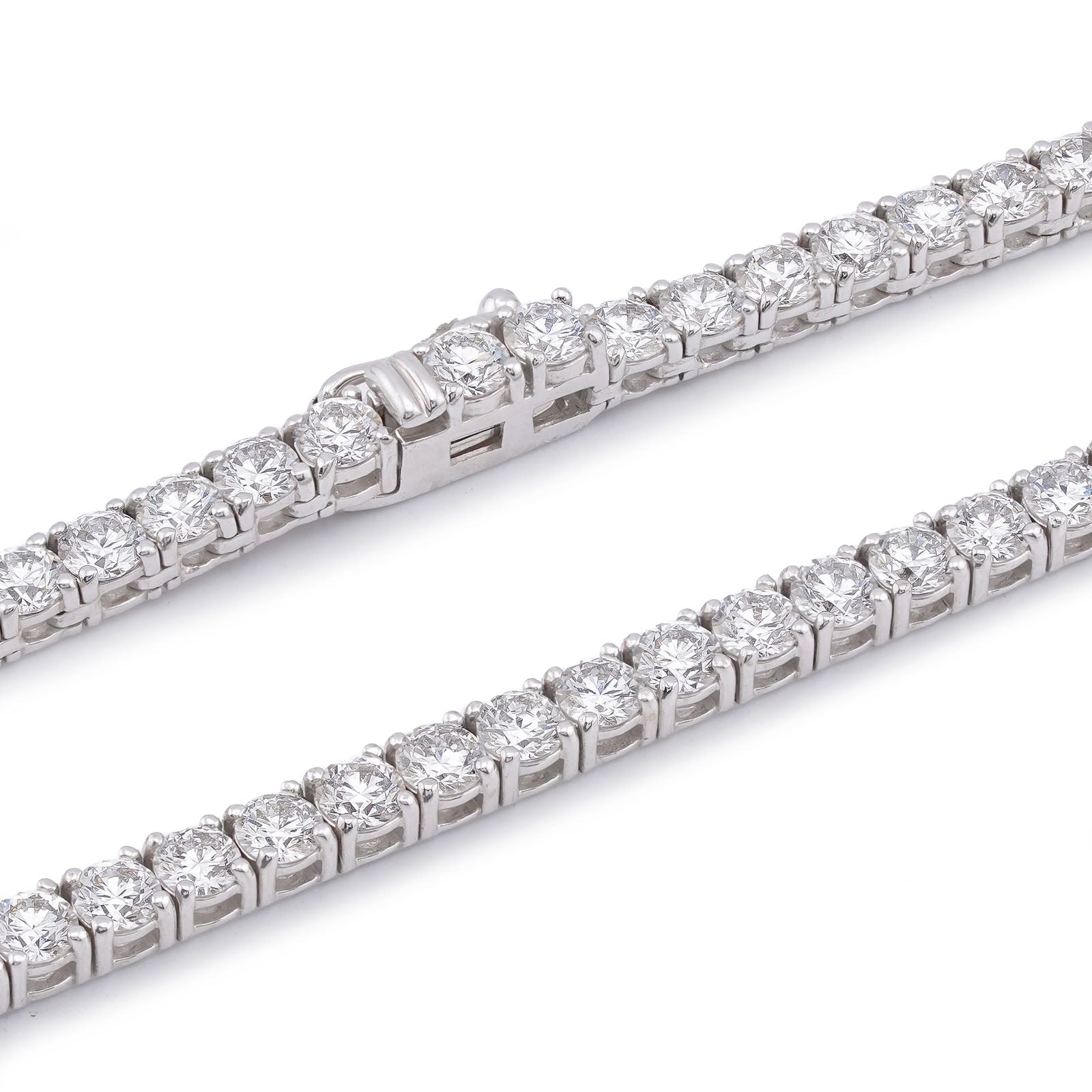 10K White Gold 10 Pointer 20.21CT Tennis Chain Lab Diamond Men Women Necklace 22" - Elite Jewelers-Necklaces