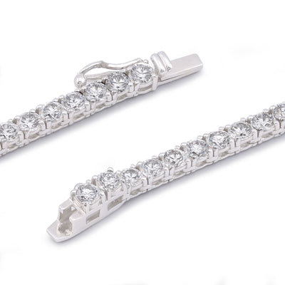 10K White Gold 10 Pointer 20.21CT Tennis Chain Lab Diamond Men Women Necklace 22" - Elite Jewelers-Necklaces
