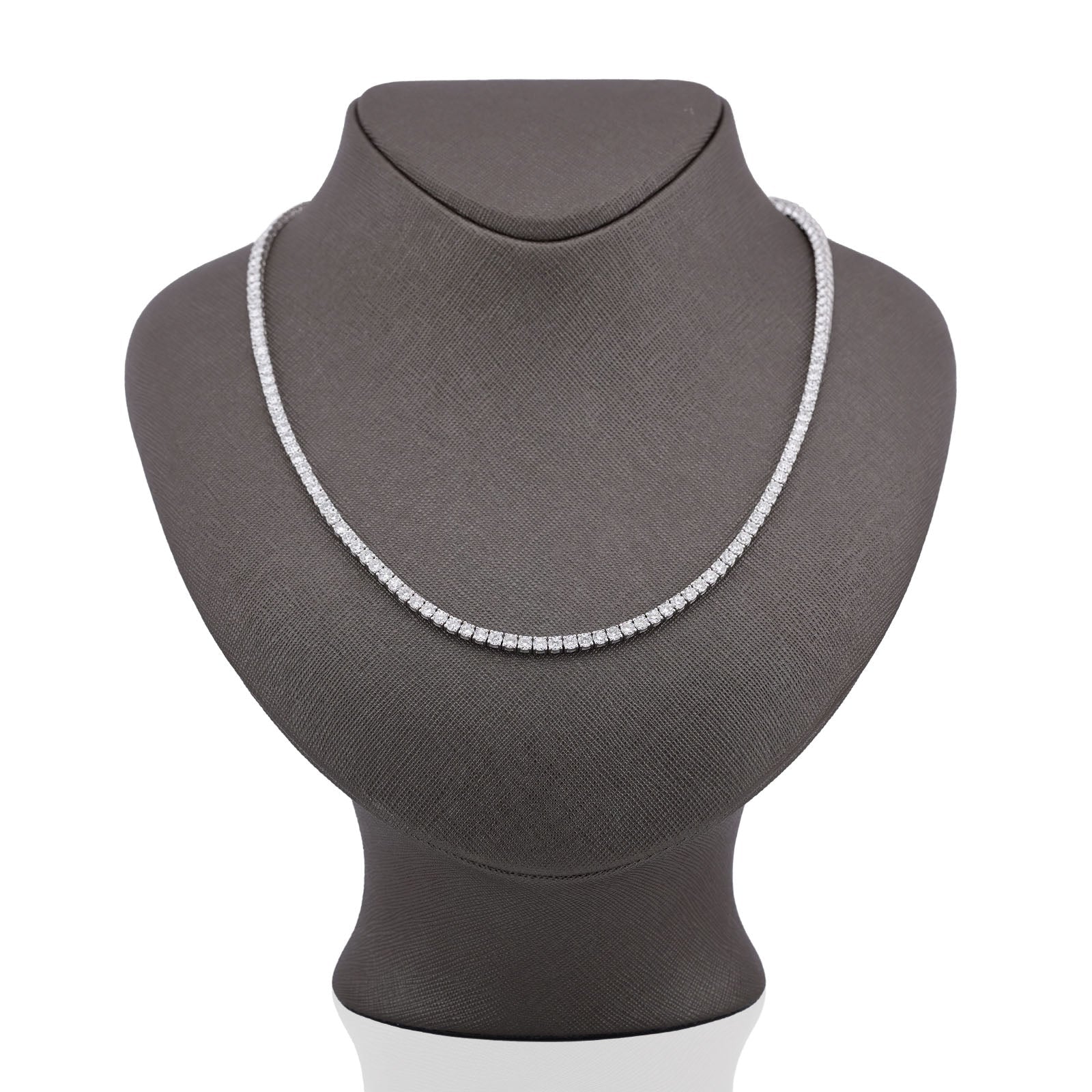 10K White Gold 10 Pointer 20.21CT Tennis Chain Lab Diamond Men Women Necklace 22" - Elite Jewelers-Necklaces