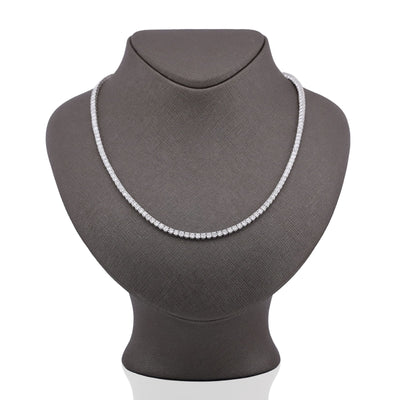 10K White Gold 10 Pointer 20.21CT Tennis Chain Lab Diamond Men Women Necklace 22" - Elite Jewelers-Necklaces