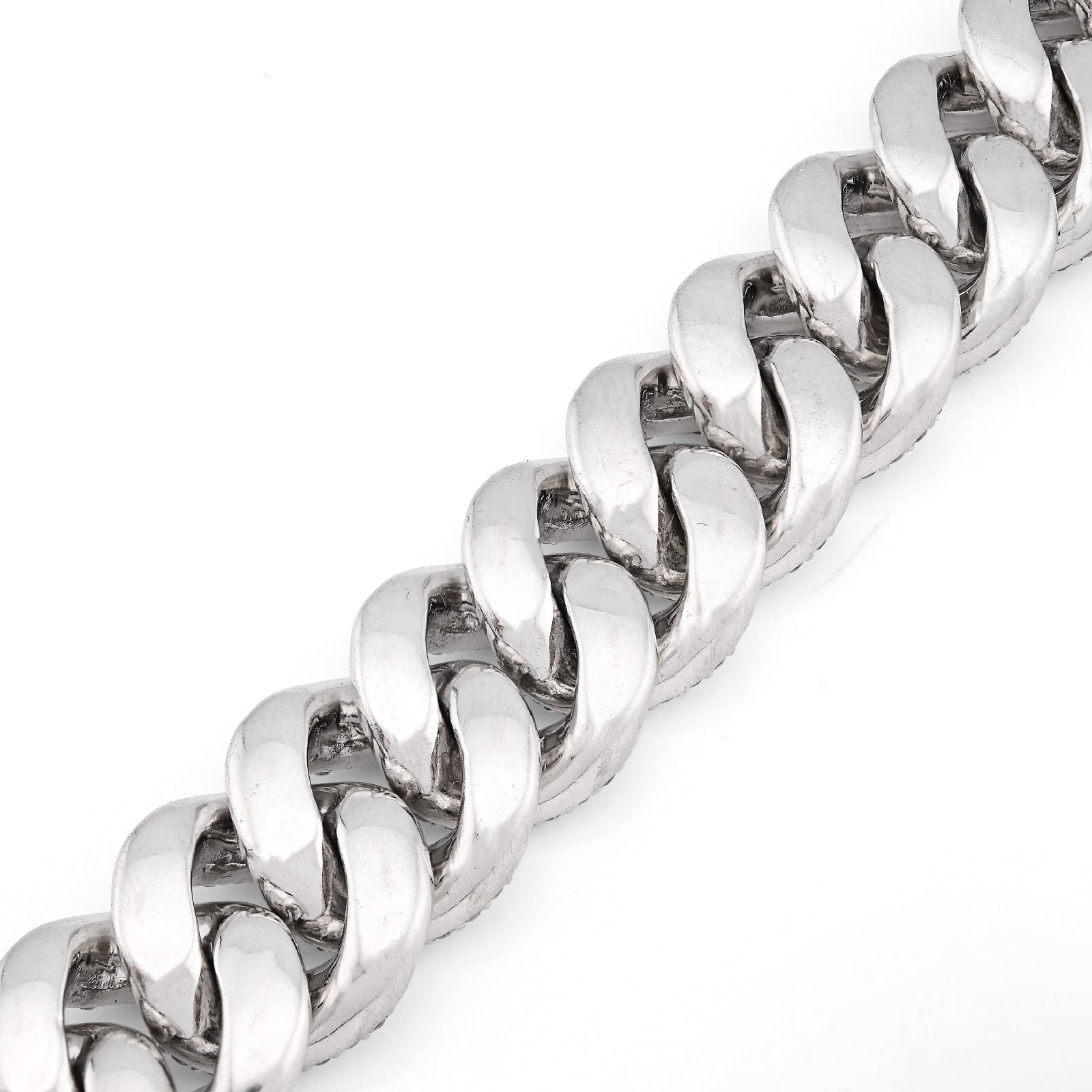 10K White Gold 10.31CT 100g Natural Diamond 14MM Cuban Link Bracelet Men 8" - Elite Jewelers - Bracelets