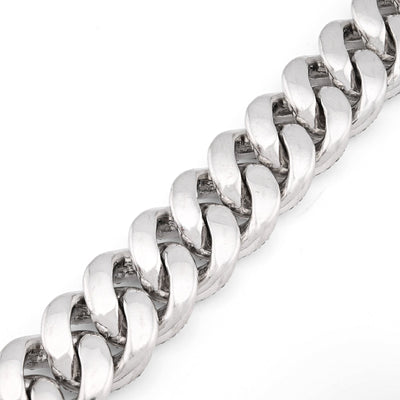 10K White Gold 10.31CT 100g Natural Diamond 14MM Cuban Link Bracelet Men 8" - Elite Jewelers - Bracelets