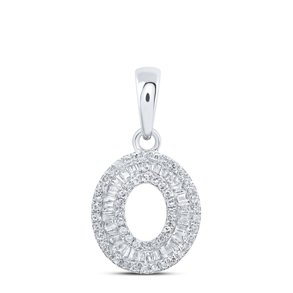 10k White Gold 1.1gms 0.34CTW Natural Diamond Initial "O" Letter Pendant Charm - Elite Jewelers - Charms & Pendants