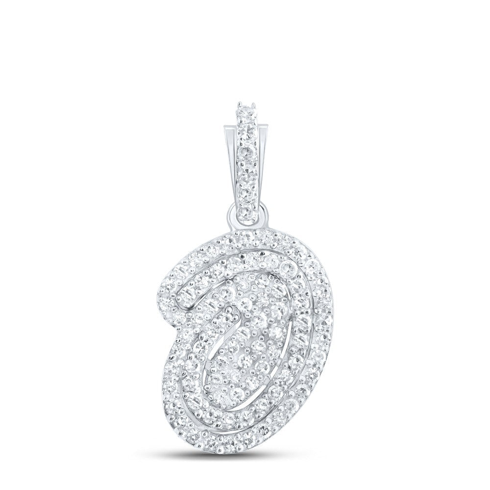 10k White Gold 1.21gms 0.21CTW Natural Diamond Initial "O" Letter Pendant Charm - Elite Jewelers - Charms & Pendants