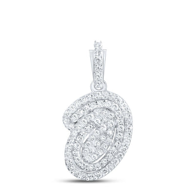 10k White Gold 1.21gms 0.21CTW Natural Diamond Initial "O" Letter Pendant Charm - Elite Jewelers - Charms & Pendants