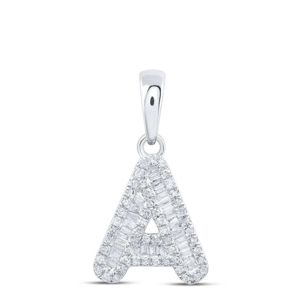 10k White Gold 1.21gms 0.3CTW Natural Diamond Initial "A" Letter Pendant Charm - Elite Jewelers - Charms & Pendants