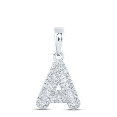 10k White Gold 1.21gms 0.3CTW Natural Diamond Initial "A" Letter Pendant Charm - Elite Jewelers - Charms & Pendants