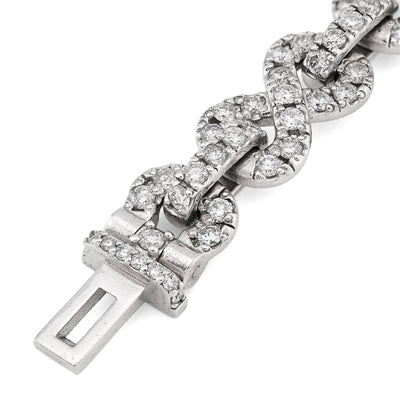 10K White Gold 12.5CT Natural Diamond Infinity Link 11MM Men 51.1g Bracelet 8" - Elite Jewelers - Bracelets