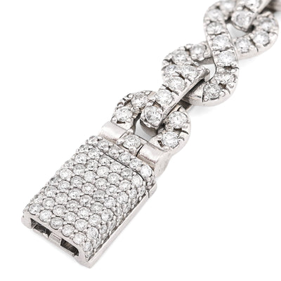 10K White Gold 12.5CT Natural Diamond Infinity Link 11MM Men 51.1g Bracelet 8" - Elite Jewelers - Bracelets