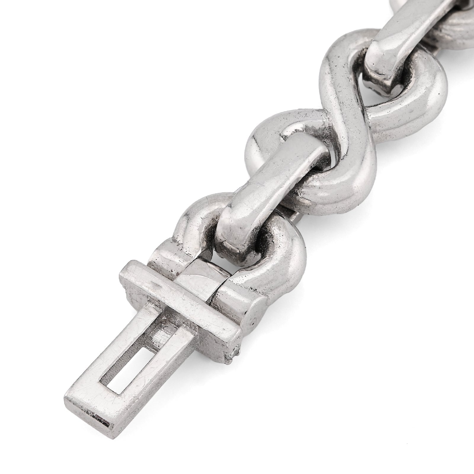 10K White Gold 12.5CT Natural Diamond Infinity Link 11MM Men 51.1g Bracelet 8" - Elite Jewelers - Bracelets
