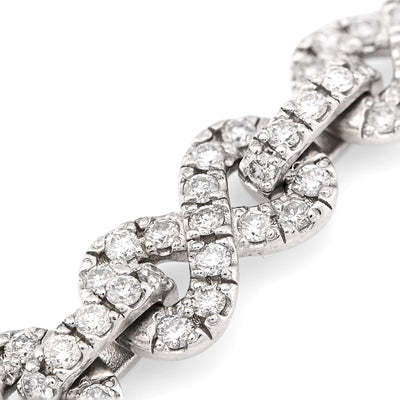 10K White Gold 12.5CT Natural Diamond Infinity Link 11MM Men 51.1g Bracelet 8" - Elite Jewelers - Bracelets