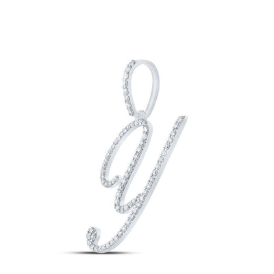 10k White Gold 1.47gms 0.47CTW Natural Diamond Initial "Y" Letter Pendant Charm - Elite Jewelers - Charms & Pendants
