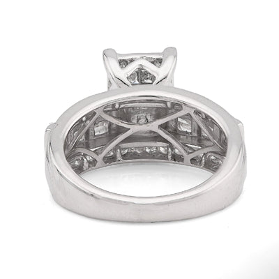 10K White Gold 1.50CT natural Dimaond Princess/Round/Baguette Rectangular 11.6MM Women Wedding Ring - Elite Jewelers - Rings
