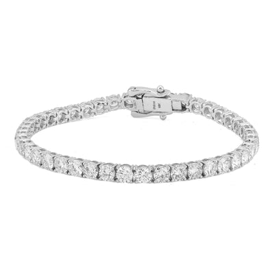 10K White Gold 15.29CT 35 Pointer Round Lab Diamond men Women Tennis Bracelet - Elite Jewelers-Bracelets