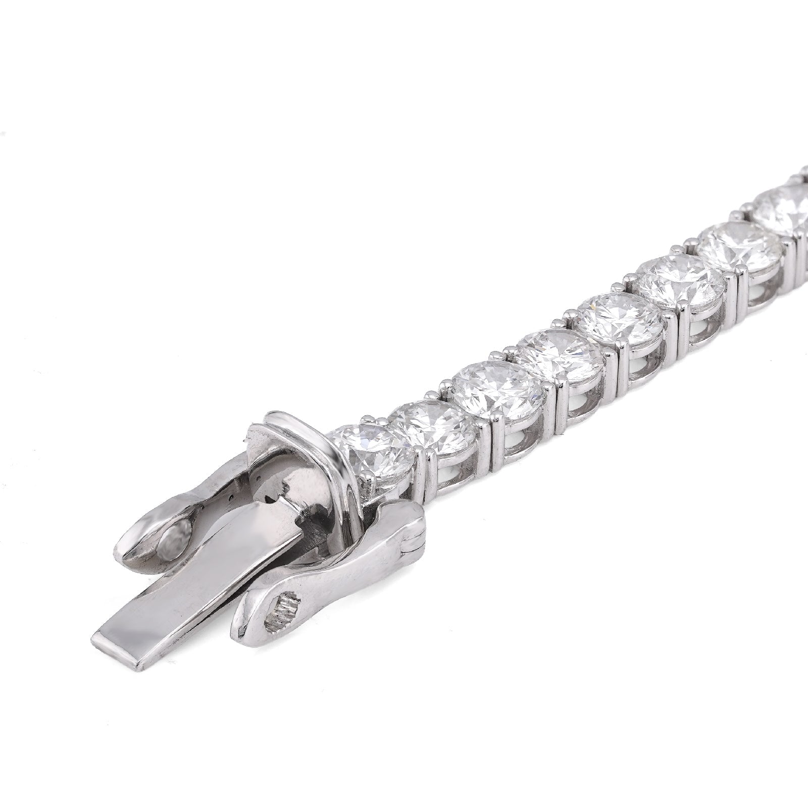 10K White Gold 15.29CT 35 Pointer Round Lab Diamond men Women Tennis Bracelet - Elite Jewelers-Bracelets