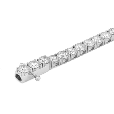 10K White Gold 15.29CT 35 Pointer Round Lab Diamond men Women Tennis Bracelet - Elite Jewelers-Bracelets