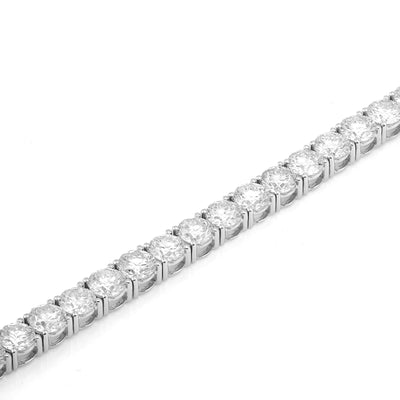 10K White Gold 15.29CT 35 Pointer Round Lab Diamond men Women Tennis Bracelet - Elite Jewelers-Bracelets