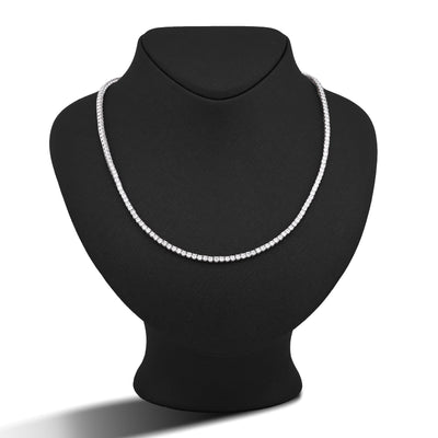 10K White Gold 15.47CT 7 Pointer Lab Diamond 22" Men Women Tennis Chain - Elite Jewelers-Necklaces