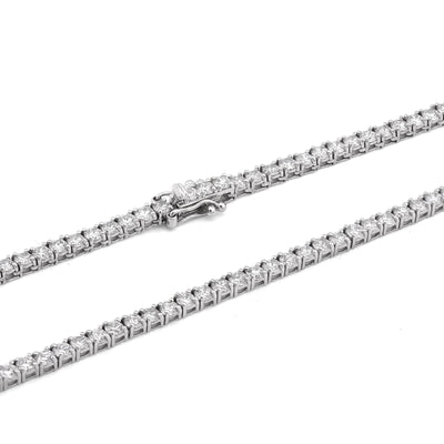 10K White Gold 15.47CT 7 Pointer Lab Diamond 22" Men Women Tennis Chain - Elite Jewelers-Necklaces