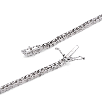 10K White Gold 15.47CT 7 Pointer Lab Diamond 22" Men Women Tennis Chain - Elite Jewelers-Necklaces