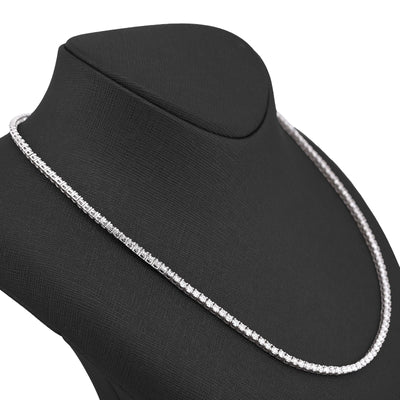 10K White Gold 15.47CT 7 Pointer Lab Diamond 22" Men Women Tennis Chain - Elite Jewelers-Necklaces
