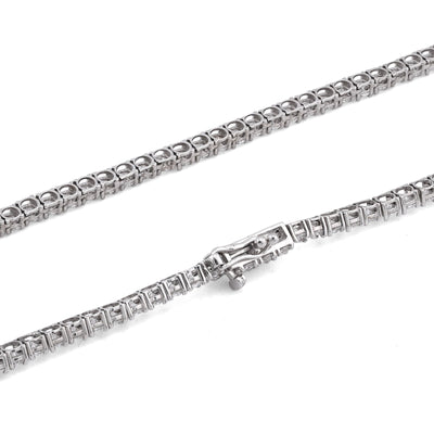 10K White Gold 15.47CT 7 Pointer Lab Diamond 22" Men Women Tennis Chain - Elite Jewelers-Necklaces