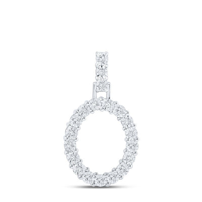 10k White Gold 1.68gms 0.11CTW Natural Diamond Initial "O" Letter Pendant Charm - Elite Jewelers - Charms & Pendants