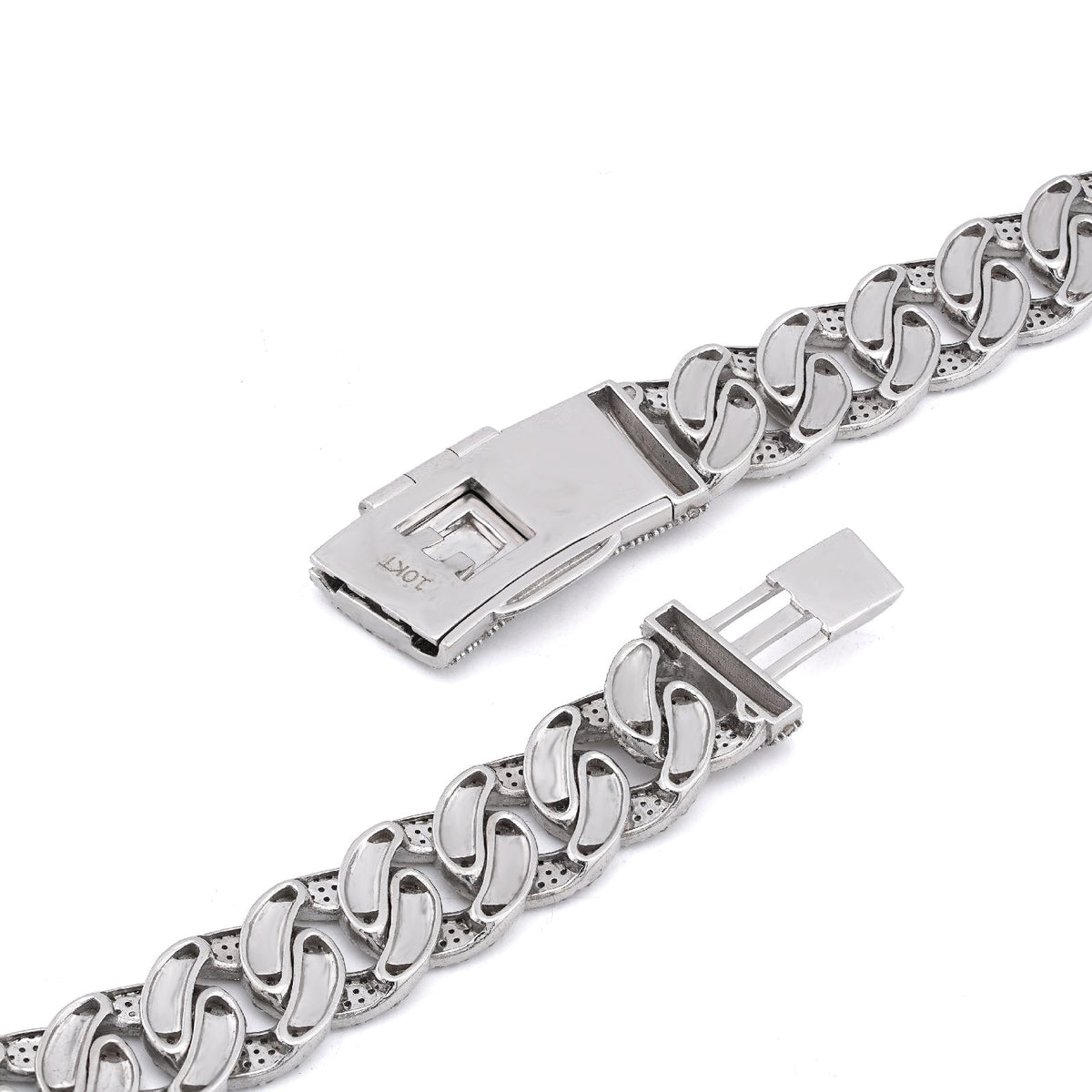 10K White Gold 18.9CT Natural Diamond Round Cuban Link 12MM Men's Chain 22" Necklace - Elite Jewelers-Necklaces