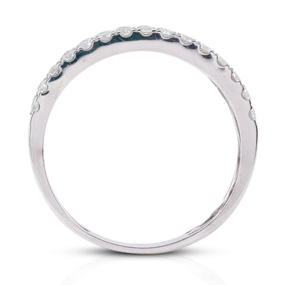 10K White Gold 2.02CT 3-Row Round Lab Diamond Men Band - Elite Jewelers-Rings
