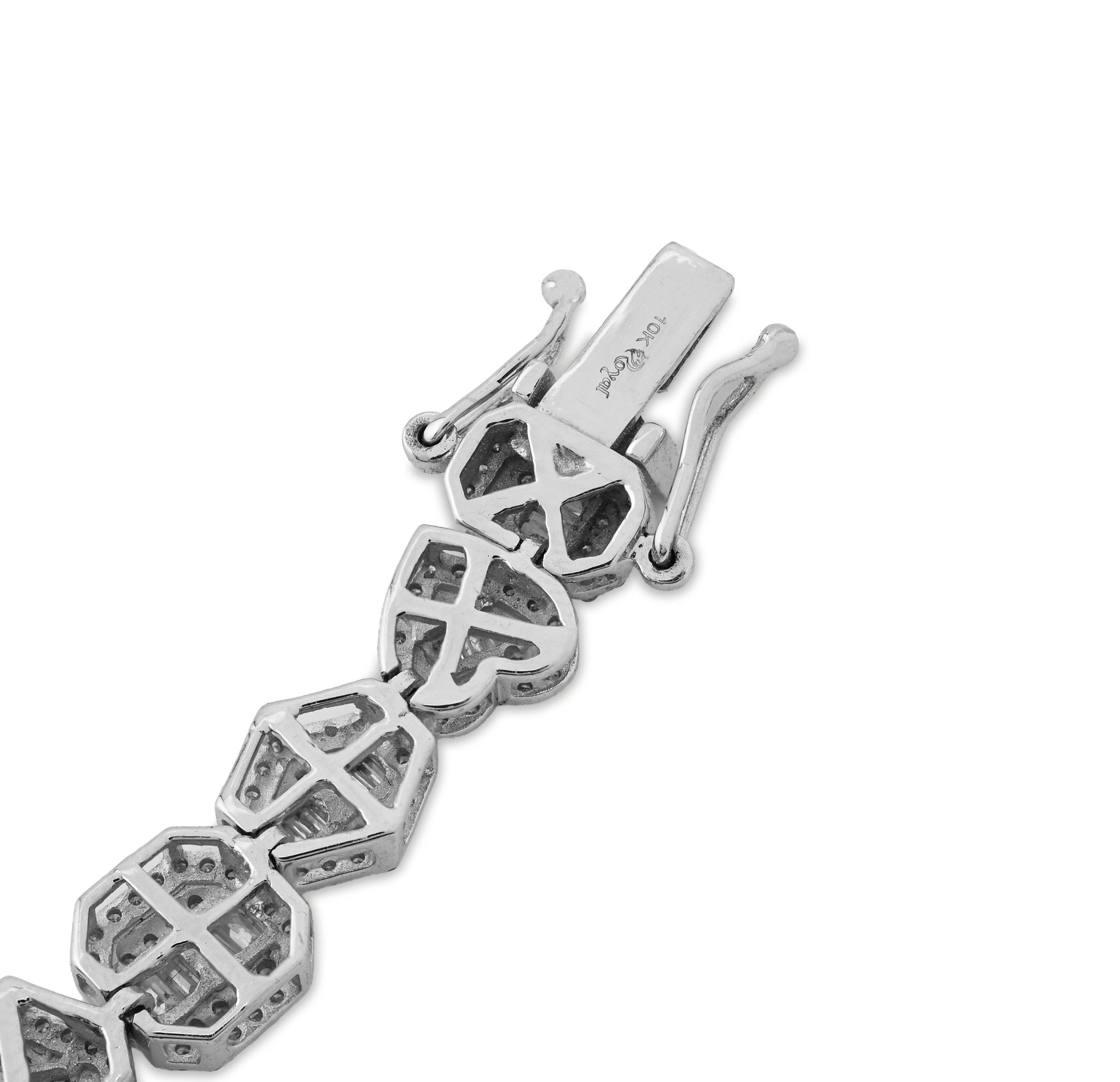 10K White Gold 2.33 CT Natural Diamond Designer Bracelet 7" Men Women 7.5MM 15.4g - Elite Jewelers - Bracelets