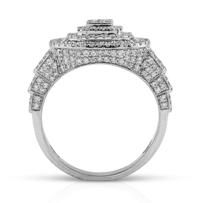 10K White Gold 2.73CT Baguette Natural Diamond Rectangular Men Pinky Ring - Elite Jewelers - Rings