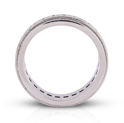 10K White Gold 2CT Centre Row Band Lab Diamond Men Women Ring - Elite Jewelers - Rings