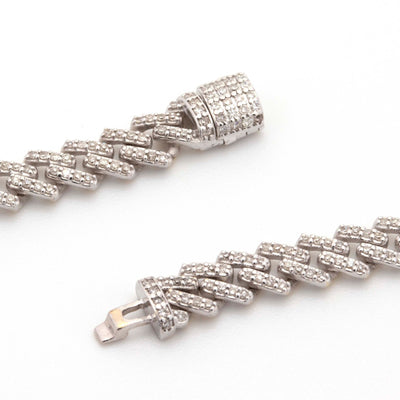 10k White Gold 3 Clover Cuban Chain (3mm, 18") - Elite Jewelers - Necklaces & Chains
