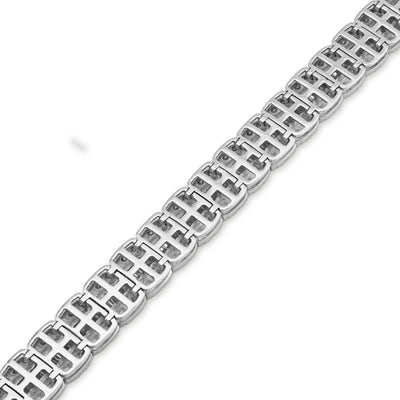 10K White Gold 4.76 CT Natural Diamond Round/baguette Single Row 6.5MM 8" Tennis Bracelet Men Women 16g - Elite Jewelers - Bracelets
