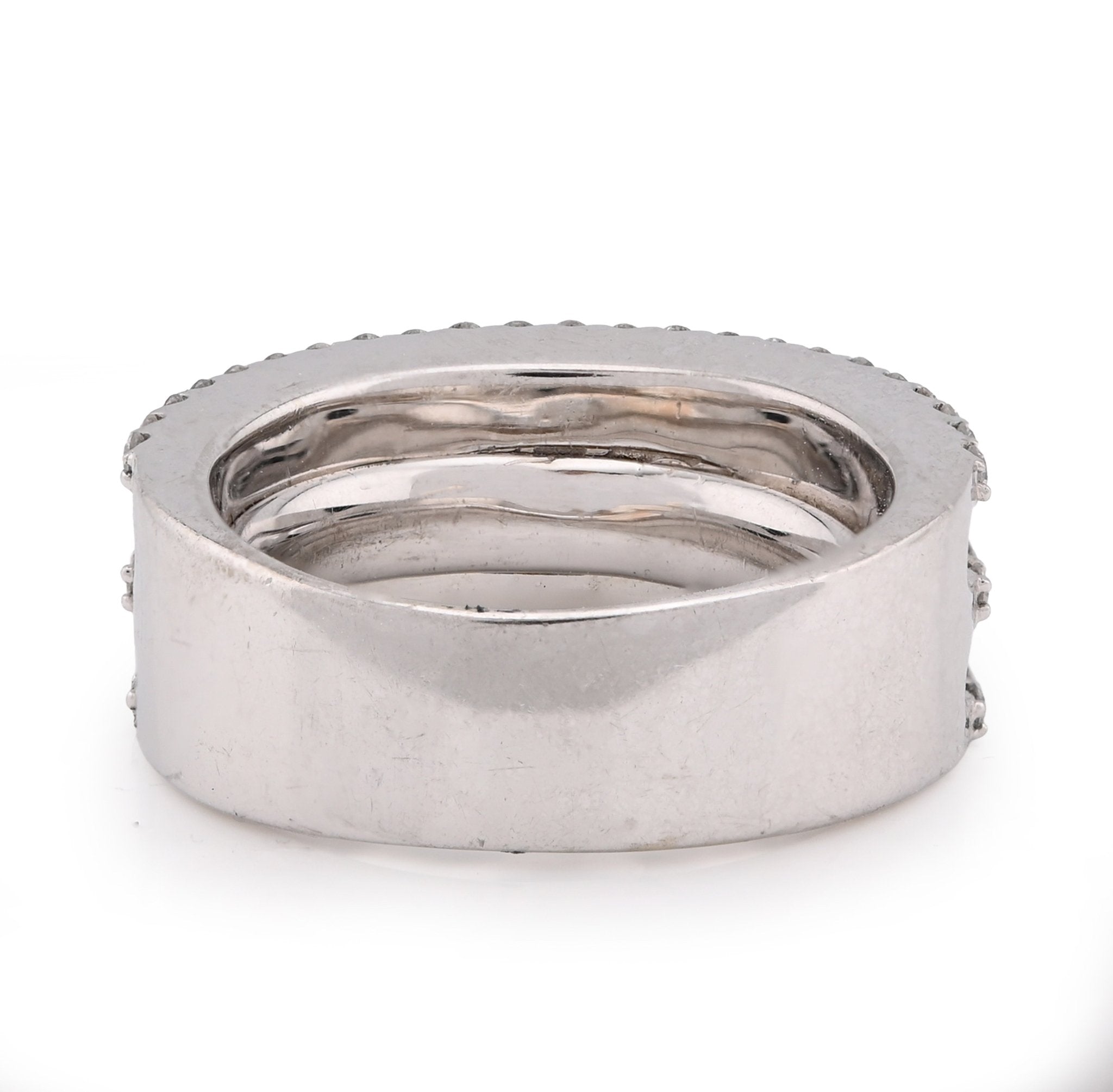 10K White Gold 5 Row Natural Diamond 2.75CT Men Rings Band - Elite Jewelers - Rings