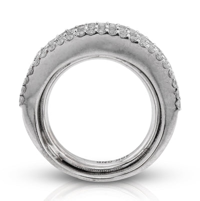 10K White Gold 5 Row Natural Diamond 2.75CT Men Rings Band - Elite Jewelers - Rings