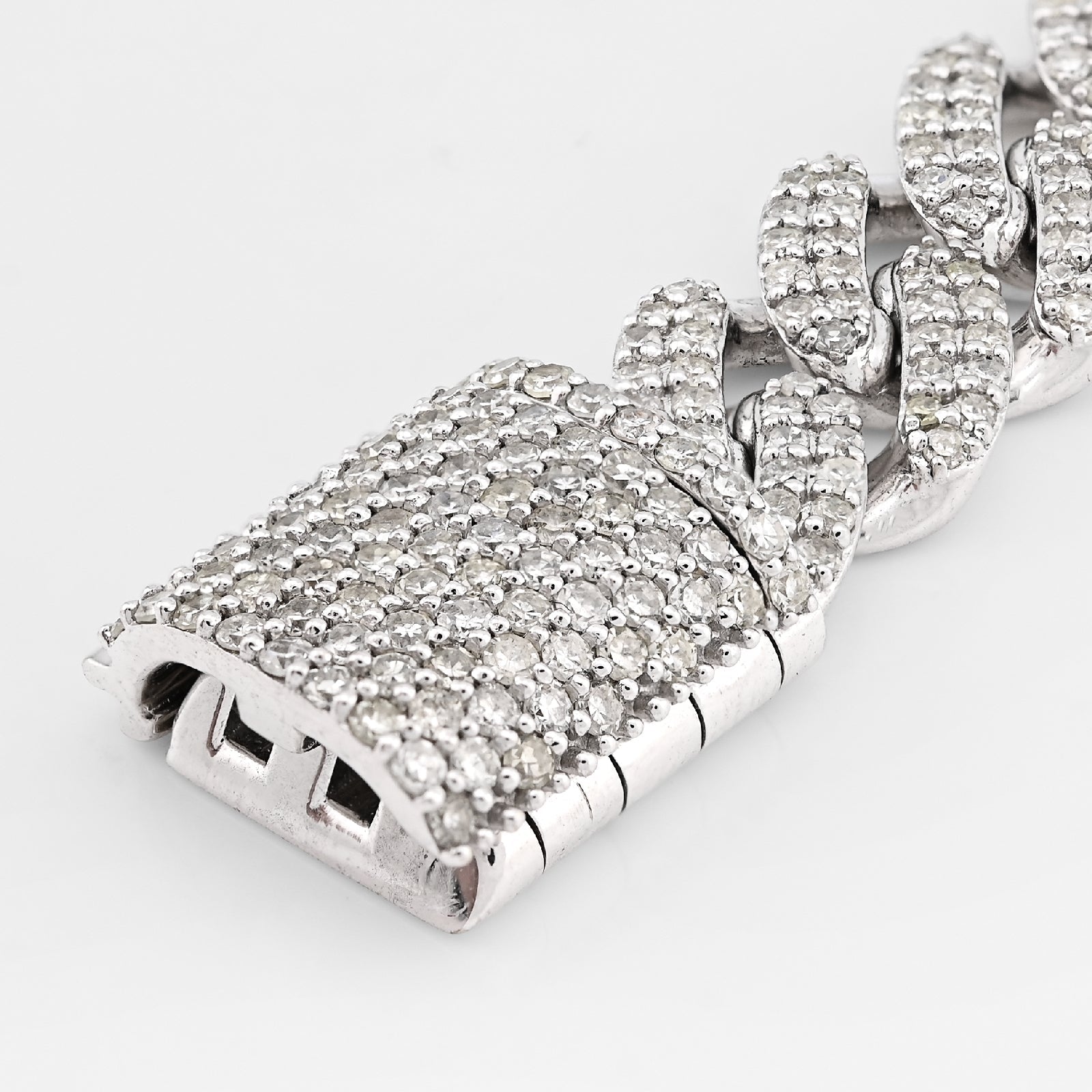10K White Gold 5.35CT Natural Diamond Round 10MM Cuban Link Men Women 8" Bracelet 35.3g - Elite Jewelers - Bracelets