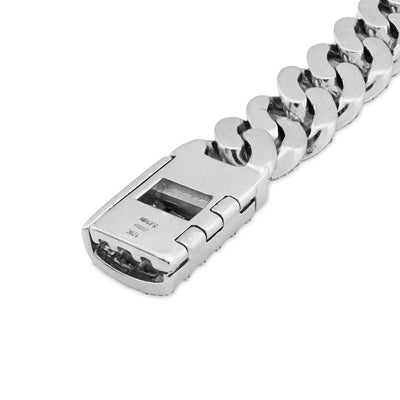 10K White Gold 7.5CT Natural Diamond Round/Baguette 8MM Cuban Link Braclet 8" 48.8g - Elite Jewelers - Bracelets